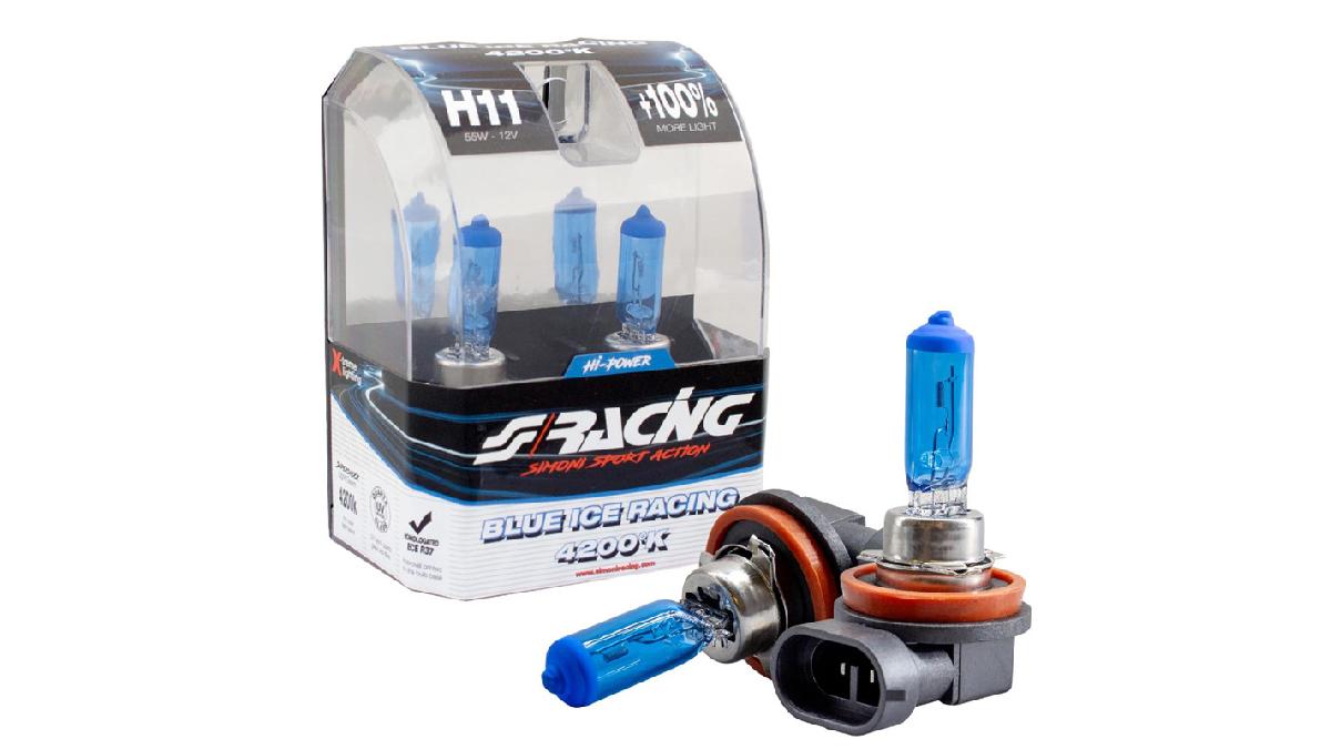 Simoni+Racing+Ampoules+Halog%C3%A8ne+%27Blue+Ice+Racing%27+H11+%284200K%29+12V%2F55W%2C+set+de+2+pi%C3%A8ces+ECE-R37